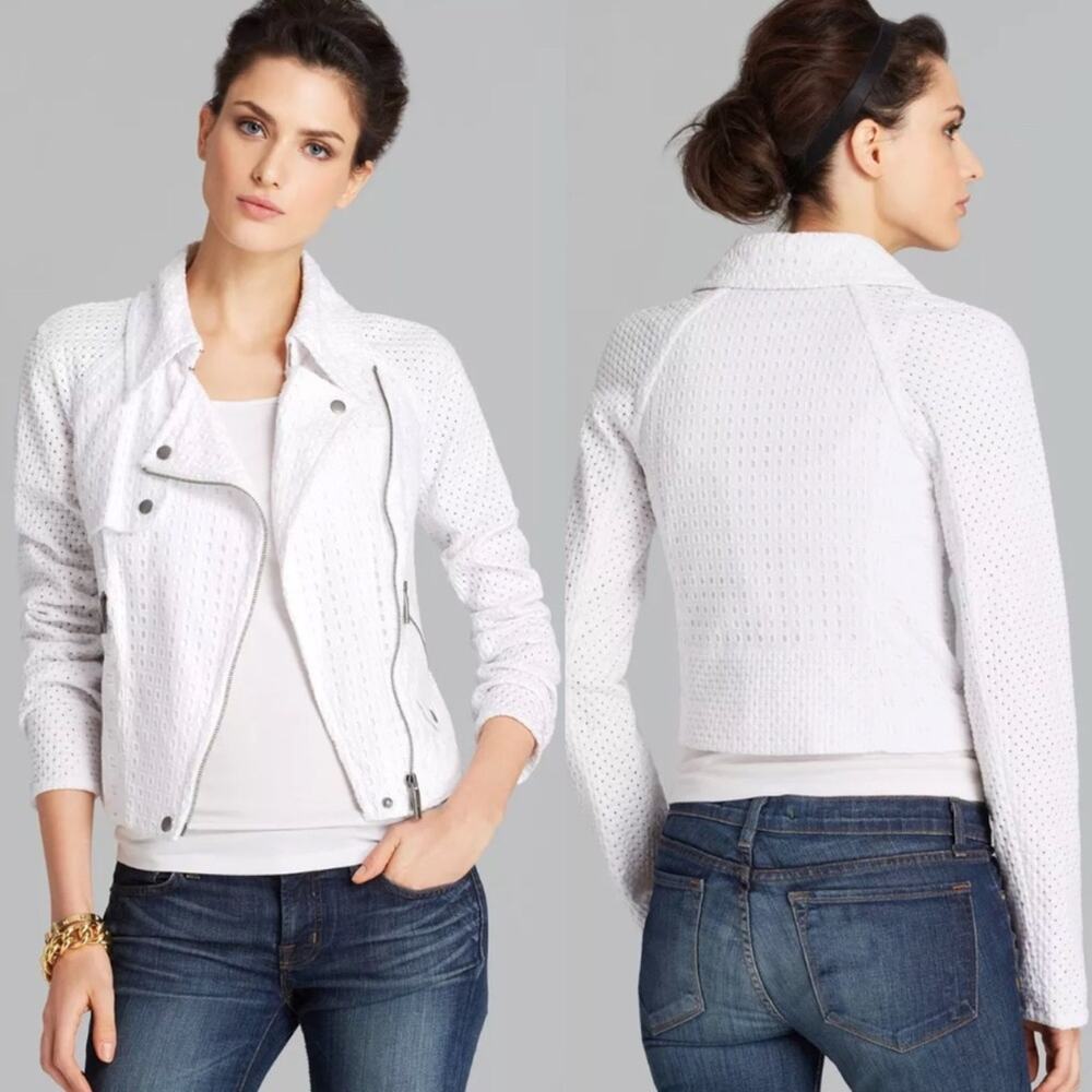 Rachel Zoe Geo Eyelet Asymmetric Jacket